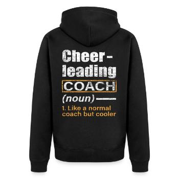 Cheerleader - Unisex Premium Bio Zip Hoodie - Schwarz - Hinten - Nico (187cm)