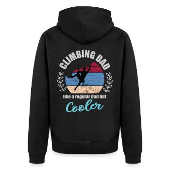 Climbing Dad Climbing Dad Climbing Dad Boulder - Unisex Premium Organic Zip Hoodie - black - Back - Nico (187cm)