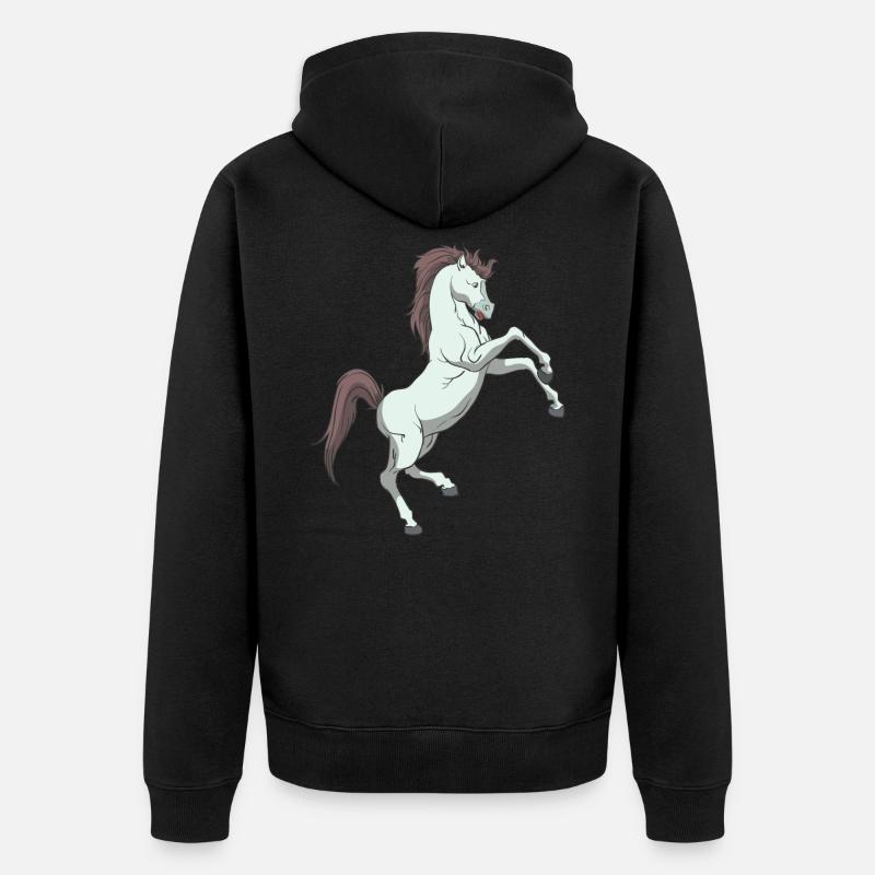 Le cheval se cabre - Veste à capuche bio Premium Unisexe - noir