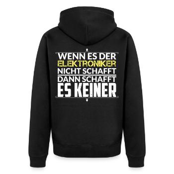 Elektroniker Spruch Geschenk Azubi Ausbildung - Unisex Premium Bio Zip Hoodie - Schwarz - Hinten - Nico (187cm)