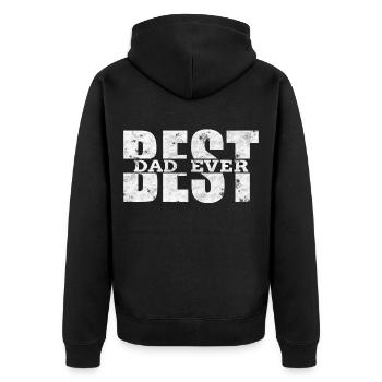 Bester Papa - Unisex Premium Bio Zip Hoodie - Schwarz - Hinten - Nico (187cm)