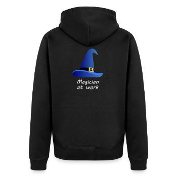 Magicien - magicien - magie - sorcellerie - magie - Veste à capuche bio Premium Unisexe - noir - Dos - Nico (187cm)