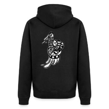 Un doodle - Veste à capuche bio Premium Unisexe - noir - Dos - Nico (187cm)