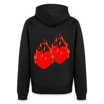 Coeur Valentin Love Flame Romantique - Veste à capuche bio Premium Unisexe - noir - Dos - Nico (187cm)