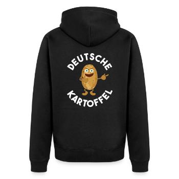 Deutsche Kartoffel - Unisex Premium Bio Zip Hoodie - Schwarz - Hinten - Nico (187cm)