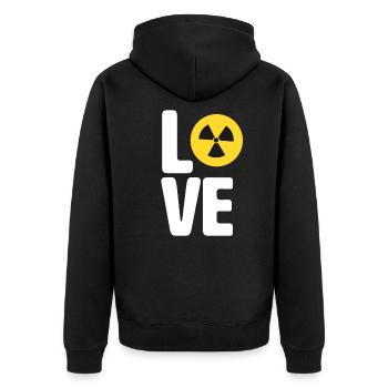 Nuklear Radioaktivität Röntgenstrahlen Atomkraft - Unisex Premium Bio Zip Hoodie - Schwarz - Hinten - Nico (187cm)