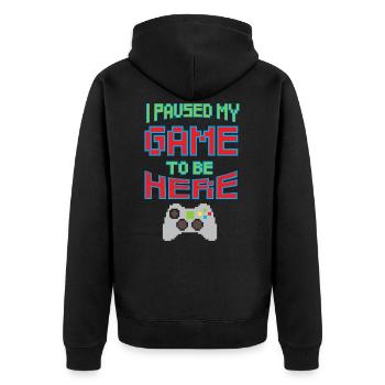 Retrogaming - Gaming - Video Game - Unisex Premium Organic Zip Hoodie - black - Back - Nico (187cm)