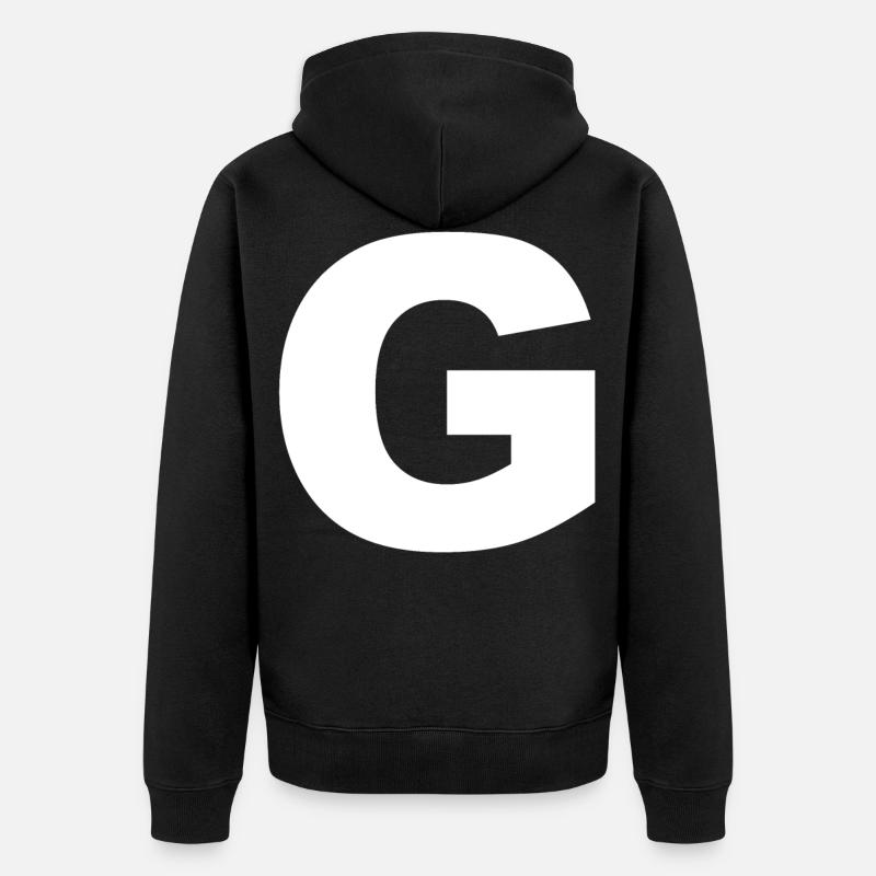 Lettre initiale G - Veste à capuche bio Premium Unisexe - noir