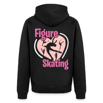 Eiskunstlaufen - Unisex Premium Bio Zip Hoodie - Schwarz - Hinten - Nico (187cm)