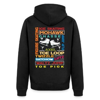 Eiskunstlaufen Sport - Unisex Premium Bio Zip Hoodie - Schwarz - Hinten - Nico (187cm)