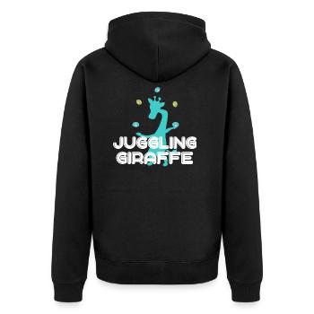 Juggling giraffe - Unisex Premium Organic Zip Hoodie - black - Back - Nico (187cm)