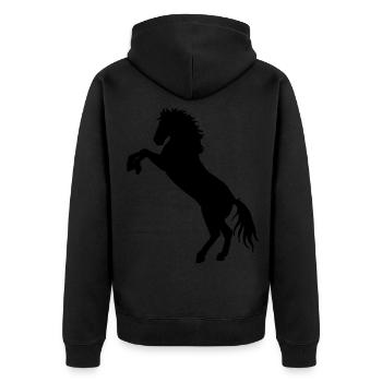 Horse horse pony wild horse rider stallion - Unisex Premium Organic Zip Hoodie - black - Back - Nico (187cm)