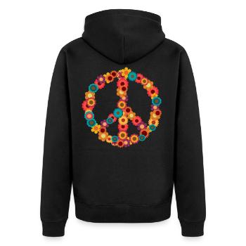 paix - Veste à capuche bio Premium Unisexe - noir - Dos - Nico (187cm)