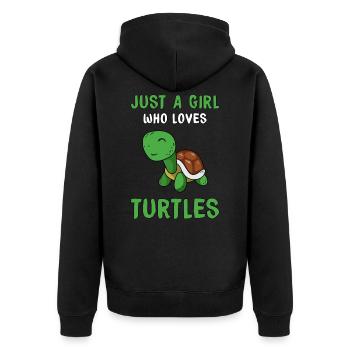 Turtle Turtle Gift Idea Turtle Animal - Unisex Premium Organic Zip Hoodie - black - Back - Nico (187cm)