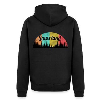 Sauerland - Unisex Premium Bio Zip Hoodie - Schwarz - Hinten - Nico (187cm)