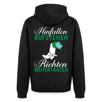 Linedance Tanzen Western Geschenk Spruch Lustig - Unisex Premium Bio Zip Hoodie - Schwarz - Hinten - Nico (187cm)