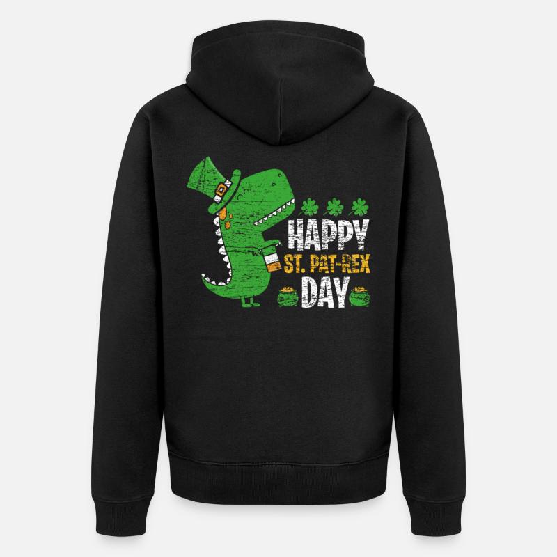Saint Patricks T-Rex - Veste à capuche bio Premium Unisexe - noir