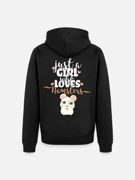 Just A Girl Who Loves Hamsters | hamster - Unisex Premium Organic Zip Hoodie - black