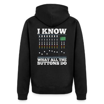 Sound Engineer t-shirt - Unisex Premium Organic Zip Hoodie - black - Back - Nico (187cm)