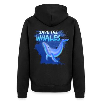 Sauver la baleine baleine baleine bleue - Veste à capuche bio Premium Unisexe - noir - Dos - Nico (187cm)