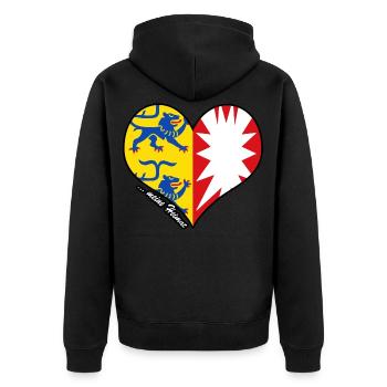 meine Heimat - Schleswig-Holstein - Unisex Premium Bio Zip Hoodie - Schwarz - Hinten - Nico (187cm)