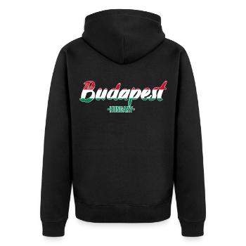 Budapest Hungary Tourist Souvenir Gift Idea - Veste à capuche bio Premium Unisexe - noir - Dos - Nico (187cm)