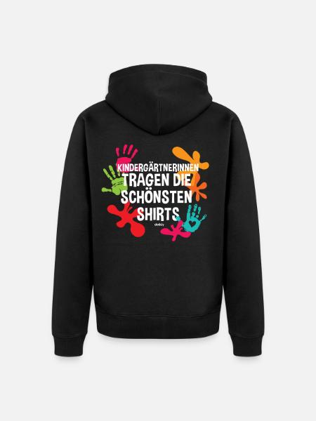 Kindergärtnerin Kindergarten Pädagogen - Unisex Premium Bio Zip Hoodie - Schwarz