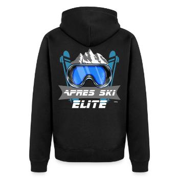 Apres ski elite skier winter sports - Unisex Premium Organic Zip Hoodie - black - Back - Nico (187cm)