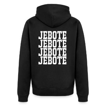 Balkan Jebote als Geschenk für Kroatien bosnien - Unisex Premium Bio Zip Hoodie - Schwarz - Hinten - Nico (187cm)