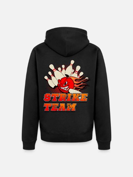 Bowling, bowling strike - Unisex Premium Organic Zip Hoodie - black