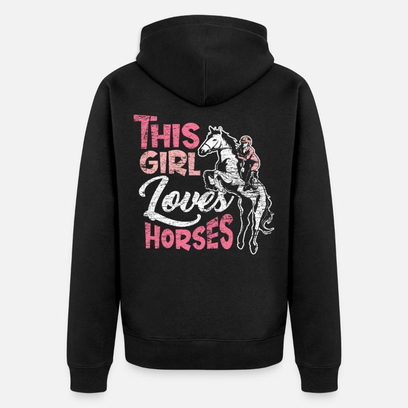 Les chevaux adorent - Veste à capuche bio Premium Unisexe - noir