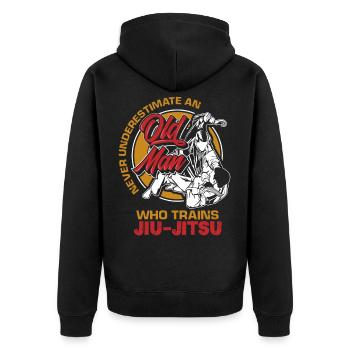 Retraités retraités du Jiu Jitsu - Veste à capuche bio Premium Unisexe - noir - Dos - Nico (187cm)