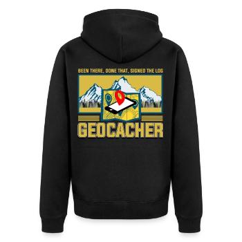 geocaching - Veste à capuche bio Premium Unisexe - noir - Dos - Nico (187cm)