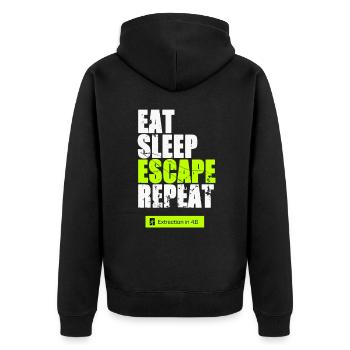 Eat Sleep Escape Repeat Escape from Raid - Veste à capuche bio Premium Unisexe - noir - Dos - Nico (187cm)