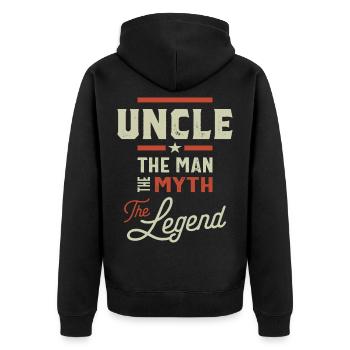 Mens oncle l'homme le mythe le cadeau légende - Veste à capuche bio Premium Unisexe - noir - Dos - Nico (187cm)