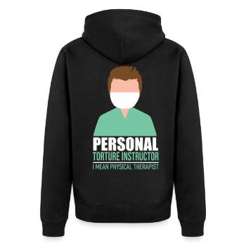 Physiotherapist physiotherapy git idea - Unisex Premium Organic Zip Hoodie - black - Back - Nico (187cm)