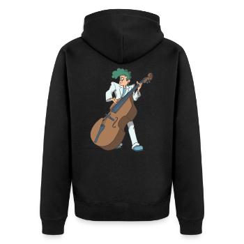 Joueur de contrebasse rockabilly - Veste à capuche bio Premium Unisexe - noir - Dos - Nico (187cm)