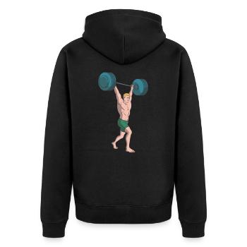 Barbell lifting weight lifting - Unisex Premium Organic Zip Hoodie - black - Back - Nico (187cm)