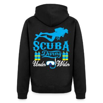 Scuba Diving - Unisex Premium Bio Zip Hoodie - Schwarz - Hinten - Nico (187cm)
