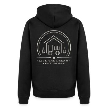 Tiny House - Unisex Premium Bio Zip Hoodie - Schwarz - Hinten - Nico (187cm)