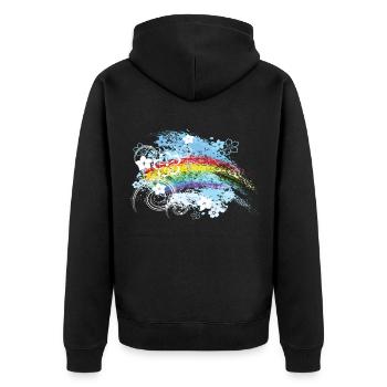 Rainbow Gay Pride Csd Homo Lesbian Party - Unisex Premium Organic Zip Hoodie - black - Back - Nico (187cm)