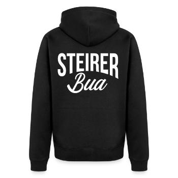 Steiermark Geschenk Steirer für Österreich patriot - Unisex Premium Bio Zip Hoodie - Schwarz - Hinten - Nico (187cm)