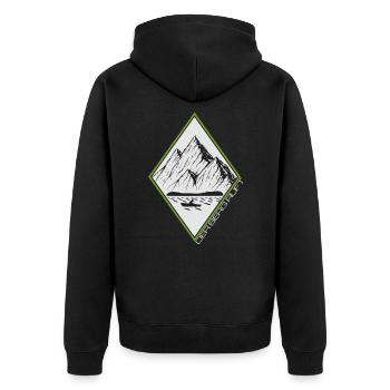 La montagne appelle - Veste à capuche bio Premium Unisexe - noir - Dos - Nico (187cm)