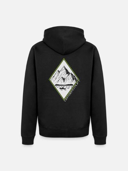 Der Berg ruft - Unisex Premium Bio Zip Hoodie - Schwarz