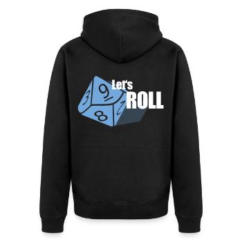 Roll Dice - Board Game - Board Game Evening - Unisex Premium Organic Zip Hoodie - black - Back - Nico (187cm)