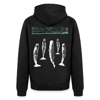 spermwhale plain white - Veste à capuche bio Premium Unisexe - noir - Dos - Nico (187cm)