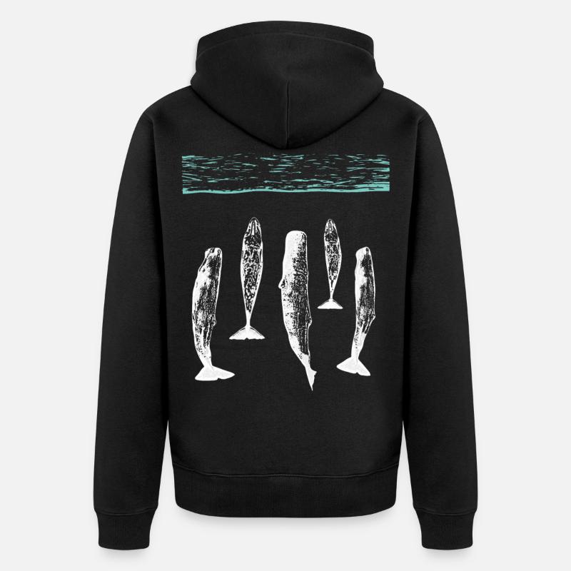 spermwhale plain white - Veste à capuche bio Premium Unisexe - noir