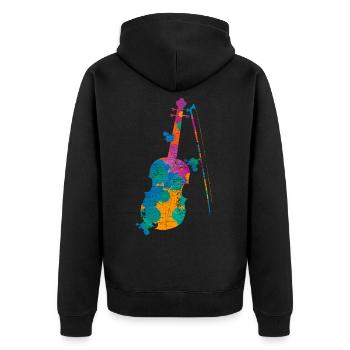 Violine Geige Geigenspieler Geschenk - Unisex Premium Bio Zip Hoodie - Schwarz - Hinten - Nico (187cm)