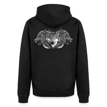 Pack loup loup - Veste à capuche bio Premium Unisexe - noir - Dos - Nico (187cm)