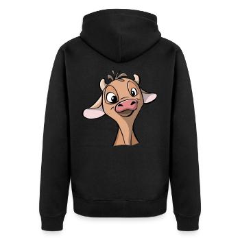 Jeune vache - Veste à capuche bio Premium Unisexe - noir - Dos - Nico (187cm)